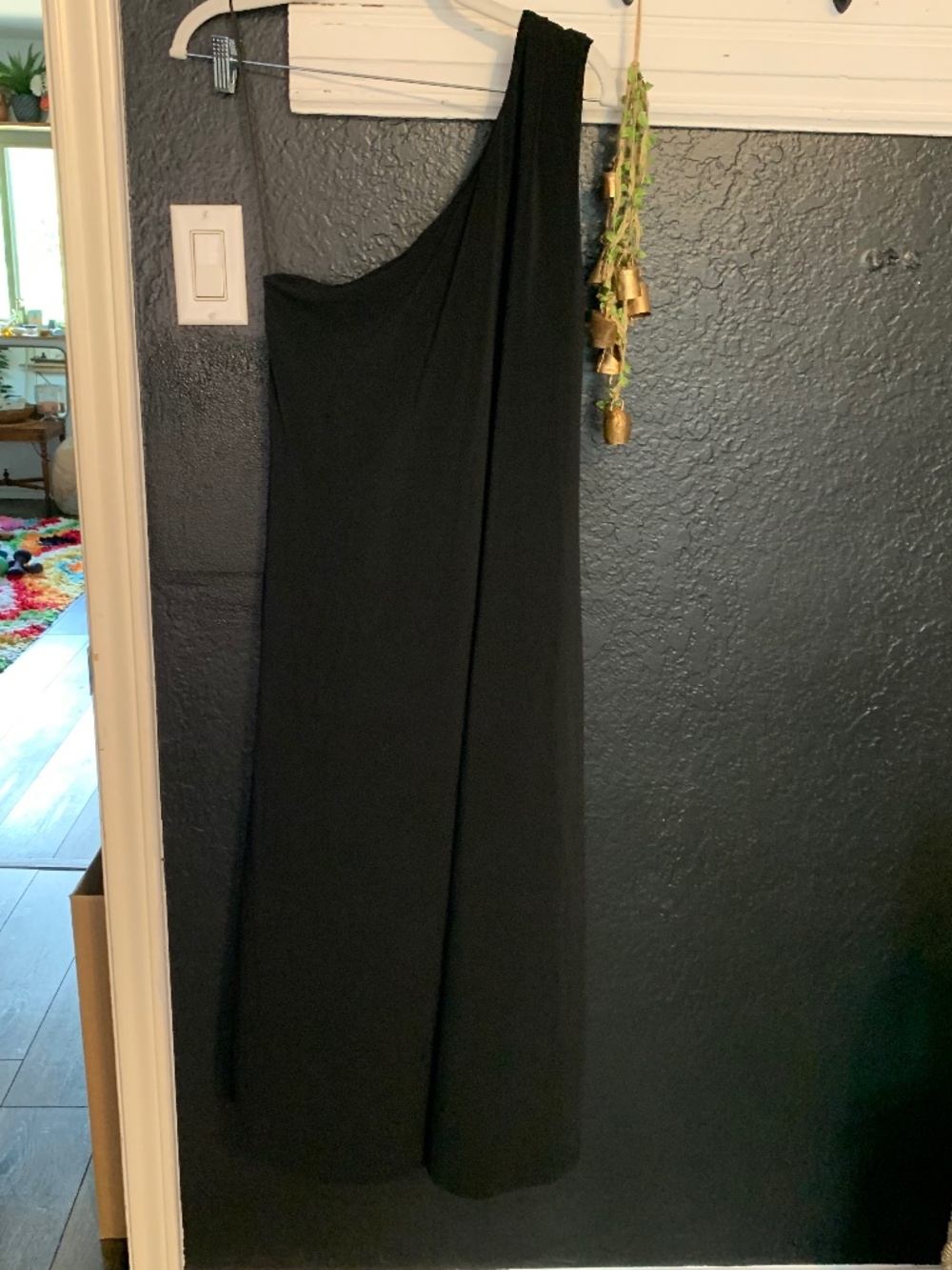 Pietro Brunelli design er black cocktail dress 1 shoulder sz M